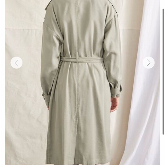 Forever 21 Light Sage Double-Breasted Trench Coat - Picture 4 of 4